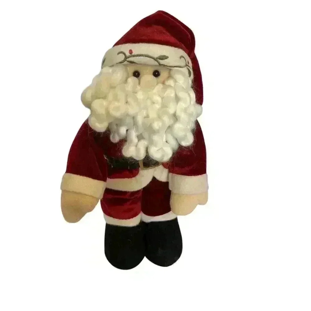 Vintage Stand Up Plush Santa Claus Weighted Feet